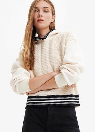 Оригінальний світр-худі desigual hybrid crochet sweater