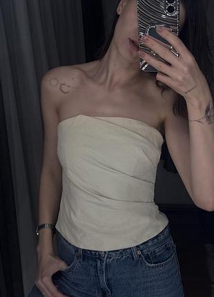 Топ zara в новому стані з натуральної тканини