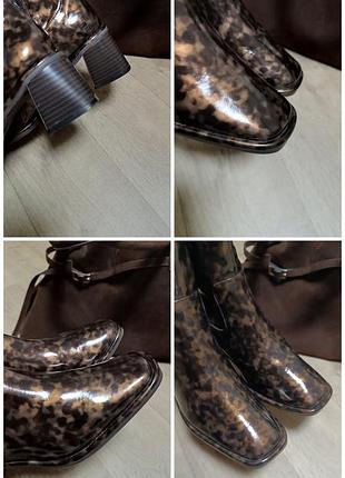 Стильные лаковые ботильоны с эффектом черепахового панцыря river island шоколадного цвета 9