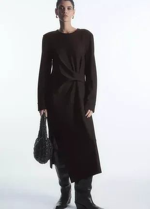 Сукня cos power-shoulder midi dress / xs,s,м