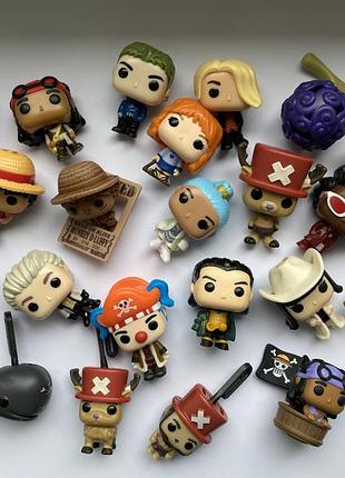 Колекційні фігурки kinder joy one piece x funko pop / luffy, nami, crocodile, chopper, zoro, smoker baggy usopp niko robin ван піс