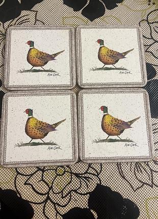 Набір підставок під чашки alex clark wildlife coasters (дизайн із фазаном)