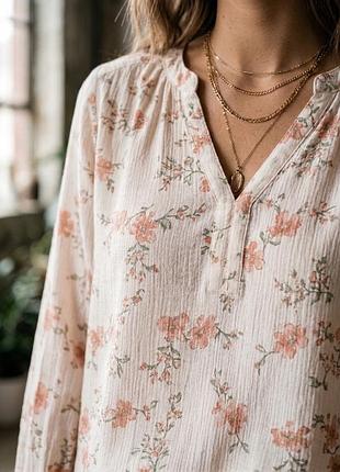 Ніжна віскозна блузка в квітковий принт kaffe (kaviola amber blouse), розмір 50-52