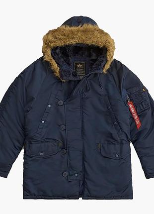 Парка чоловіча alpha industries n-3b alpine parka синя