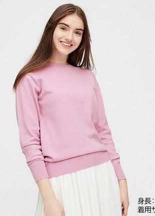 Джемпер жіночий uniqlo бавовна кашемир рожевий розмір xs-s