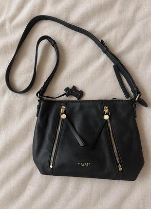 Чорна шкіряна сумка radley london