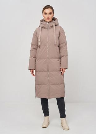 Куртка длинная женская бежевая yu yu 8526