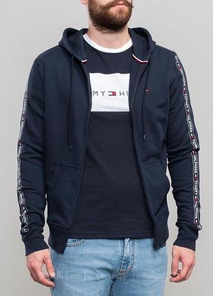 Кофта на замок від tommy hilfiger,синя,розмір l