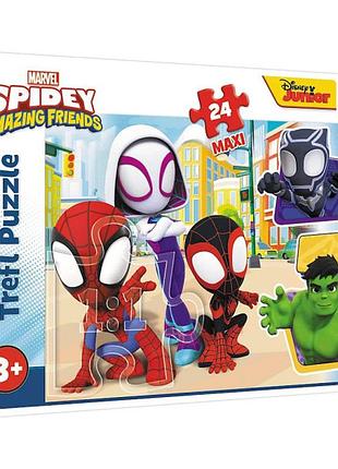 43485 trefl пазли "24 maxi" spiderman спайді та його друзі, шт