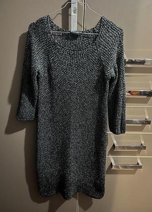 Сукня dorothy perkins в'язана з люрексом сіра