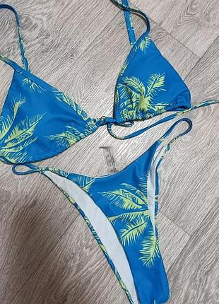 Купальник бікіні тропічний принт 🏝️🌴 розмір xs shein