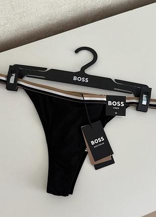 Жіночі стрінги boss чорні з еластичним поясом розмір xs