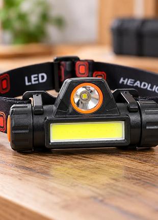 Акумуляторний ліхтар high power headlamp / налобний ліхтарик cob/xpe із usb-зарядкою