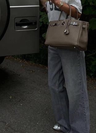 Сумка hermes birkin 25 та 30 etoupe platinum hardware
