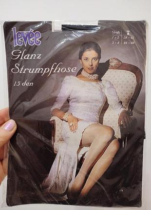 Новые винтажные глянцевые черные колготки levée 15 den австрия (размер s-m / 1-2)