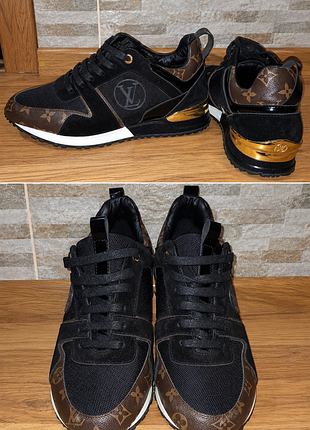 Кросівки louis vuitton run away чорні з канвою monogram