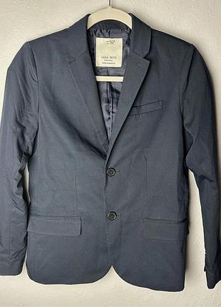 Пиджак zara boys, блейзер, стильный темно-синий,размер 11/12 152 см шерсть поля