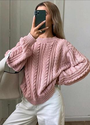 Светр рожевий косами dazy shein l xl