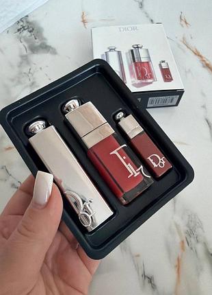 Набір декоративної косметики christian dior для губ (бальзам 405, олія 012, блиск 038)