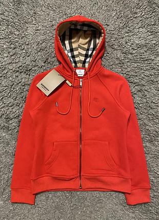 Зіп худі жіноче в стилі burberry приталене з капюшоном