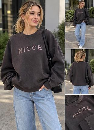 Світшот жіночий nicce темно-коричневий розмір l