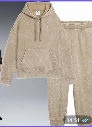 Худі puma бежеве з капюшоном