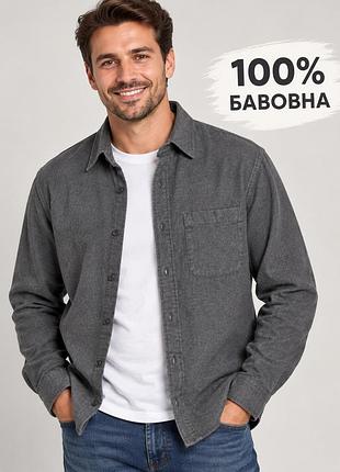 Сорочка чоловіча uniqlo сіра s котон