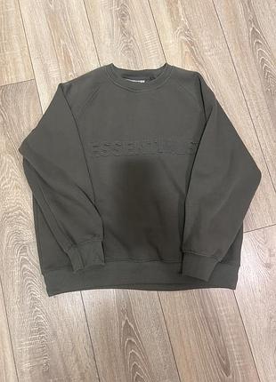 Світшот fear of god essentials оверсайз хакі
