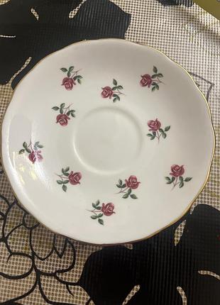 Чайне блюдце colclough fragrance bone china рожева троянда 7433