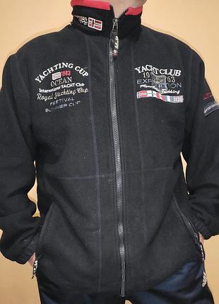 Стильная тёплая курточка мужская яхтная флисовая куртка (кофта) от geographical norway или royal yachting / yacht club performance.хл-2хл
