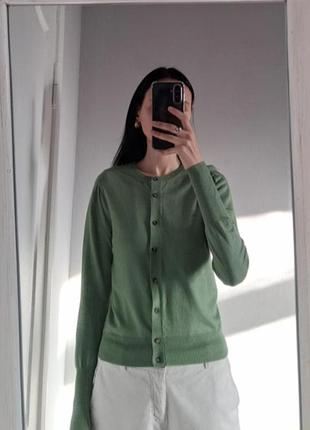 Женский кардиган на пуговицах зеленый marks &amp; spencer