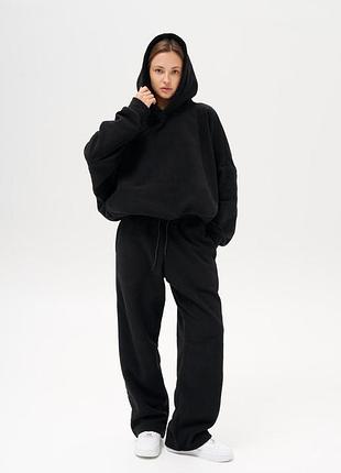 Жіночий оверсайз флісовий спортивний костюм without direction black s