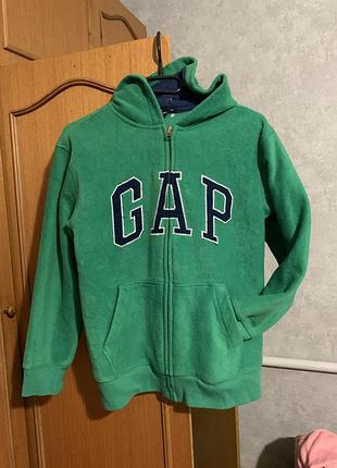 Толстовка для підлітка gap зелена на блискавці з капюшоном