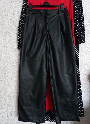 Брюки еко-шкіра h&m чорні