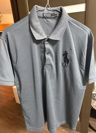 Чоловіче поло polo ralph lauren сірого кольору