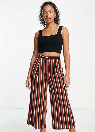 Легкие широкие брюки кюлоты primark в вертикальную полоску (размер uk 12 / eur 40)