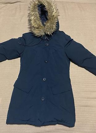 Зимняя очень теплая синяя пуховая парка superdry hooded everest parka англия 38 р( 10 р.).