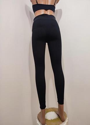 Бесшовные термолосины h&m в рубчик (размер s, б/у, нюанс)