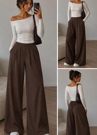 Широкие оверсайз палаццо штаны zara р l-xl
