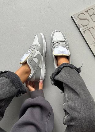 Nike sb dunk low white/gray fur 2