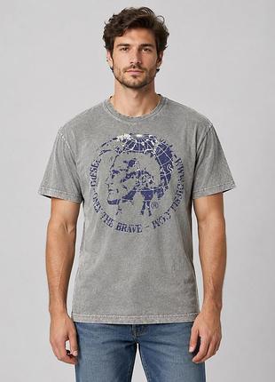 Вінтажна чоловіча футболка diesel з лінійки limited edition в сірому кольорі в розмірі м