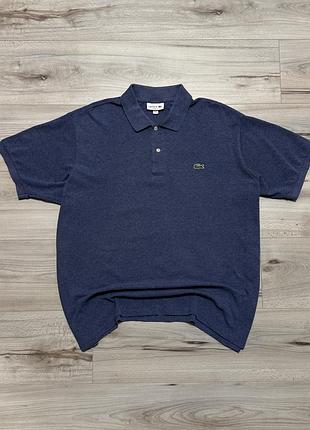 Голубая футболка поло лакост lacoste classic fit heather pique polo shirt, xxl, оригинал
