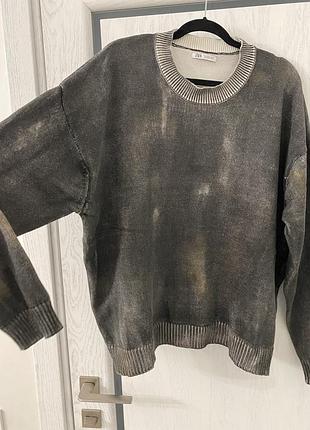 Крутой стильный свотрлный джемпер оверсайз 52-54 р zara