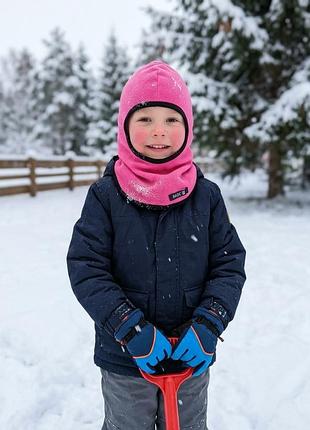 Розовая флисовая балаклава / шлем basic на 6–8 лет