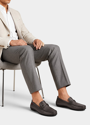 Мужские кожаные лоферы-мокасины с пряжкой marc joseph new york 42,5-43 р
