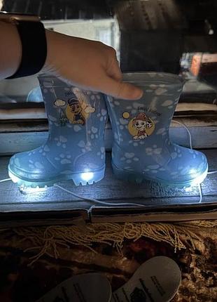Гумові чоботи дитячі paw patrol блакитні 20 розмір