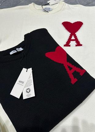 Светр амі paris s,m білий та чорний