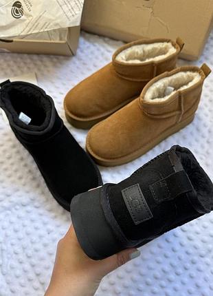 Ugg classic ultra mini platform 3 cm , угги руді , чорні 5
