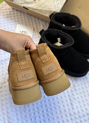 Ugg classic ultra mini platform 3 cm , угги руді , чорні 3