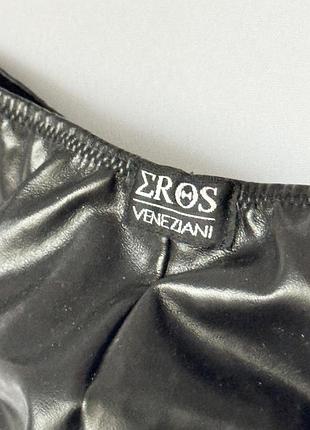 Eros veneziani лаковые стринги черные с глянцевым эффектом латекс трусы трусики мужские 2